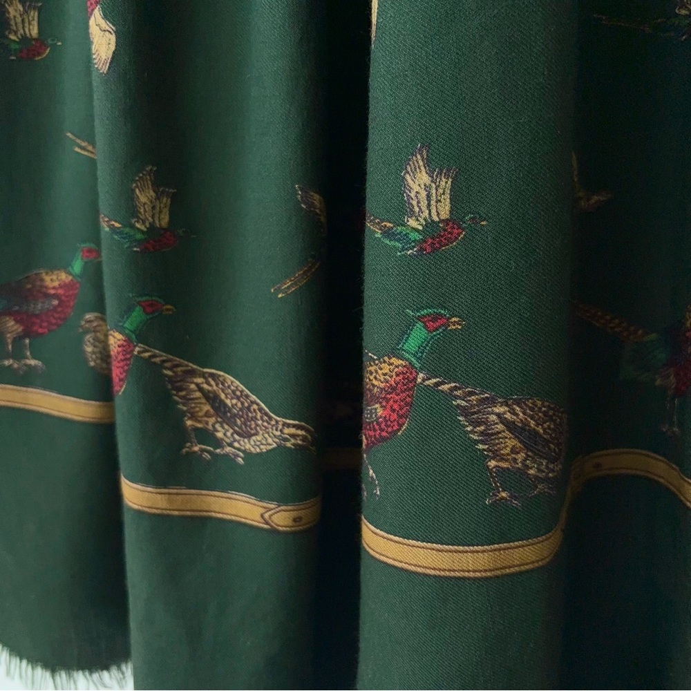 Vintage Ralph Lauren Collection 100% Wool Pheasant Maxi Skirt Size 4 Runway - Picture 7 of 16